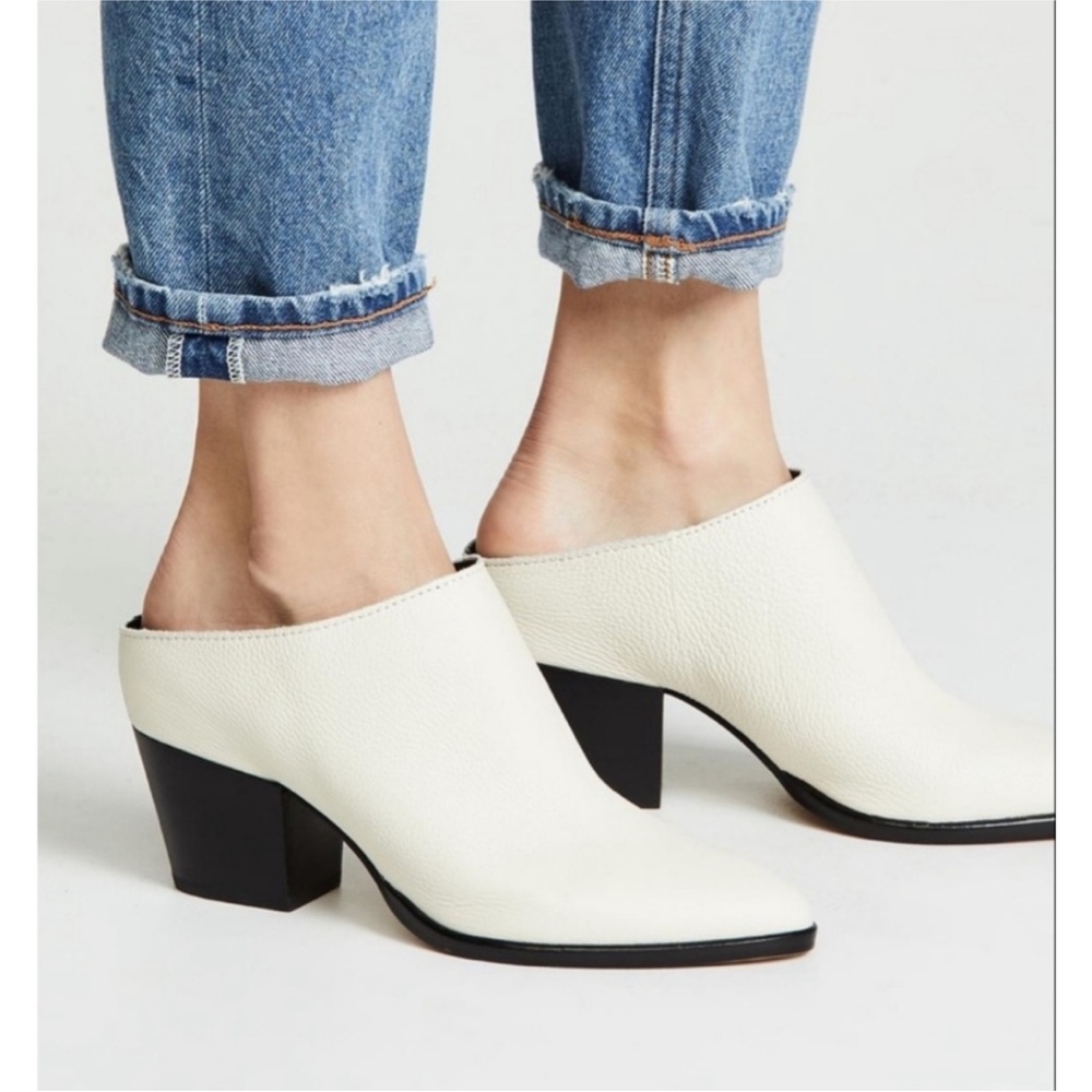 Dolce Vita Roya Leather Mule In Off White Leather